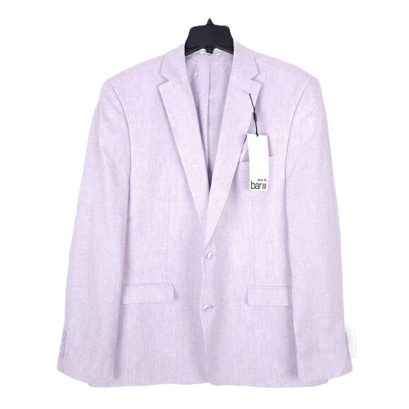 Bar III Men's Slim-Fit 100% Linen Suit Jacket Lavender 46R NWT *Defect* - Picture 1 of 8